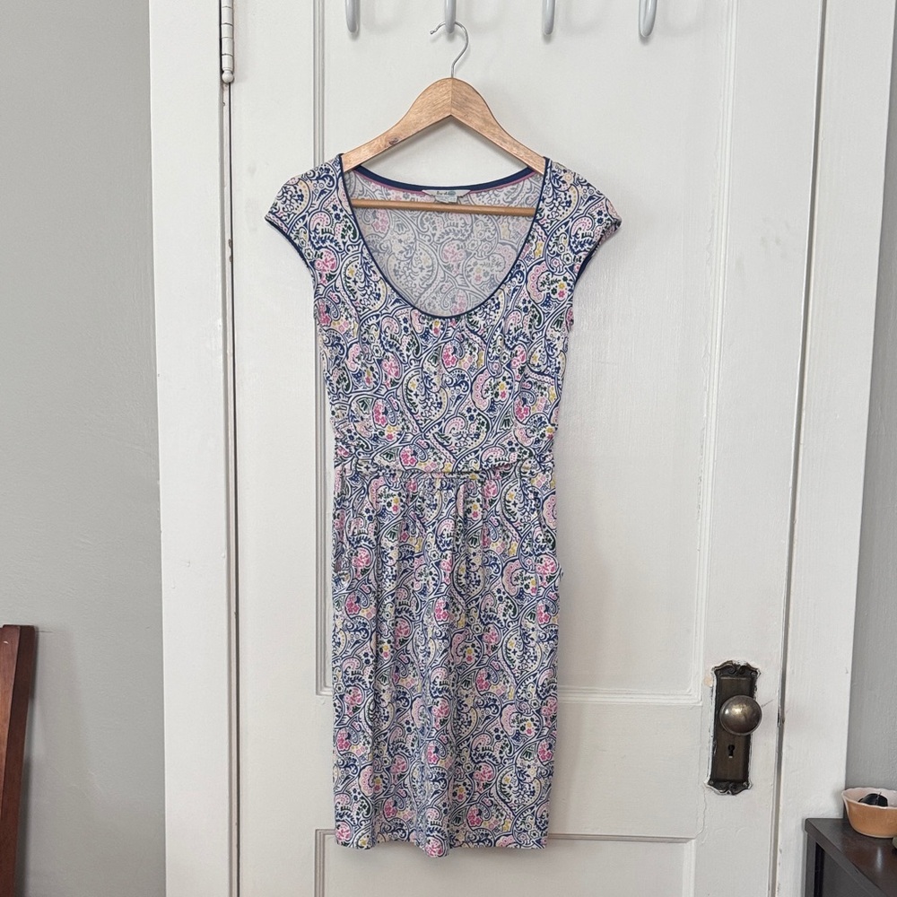 Boden Blue and Pink Paisley Midi Dress